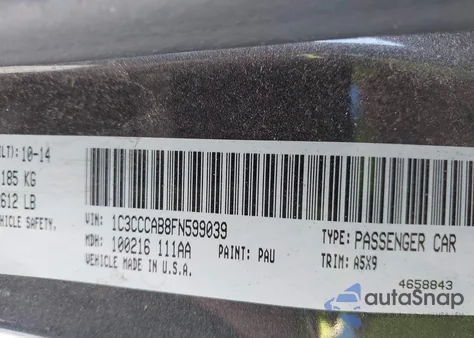 2015 Chrysler 200 Limited from USA, damaged, VIN 1C3CCCAB8FN599039